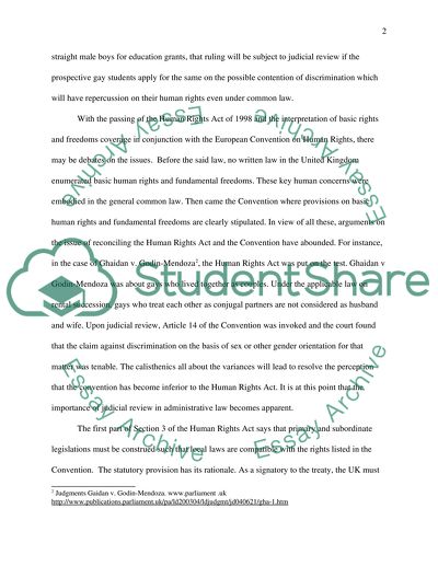 Functions of a public nature under a provision of the Human Rights Act of 1998