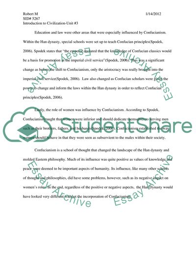 Influence of Confucianism on the Han Dynasty