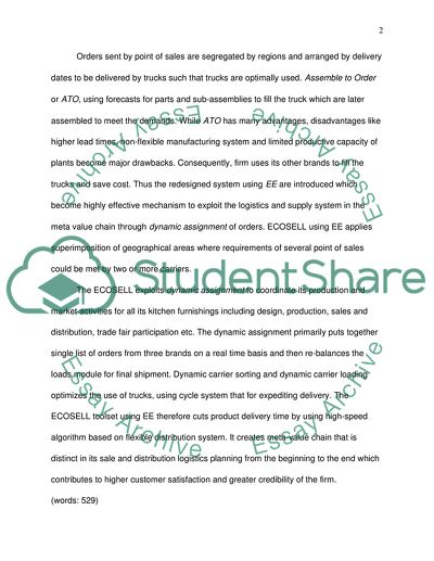Summary for case study ( an engineering logistic (software) solution )
