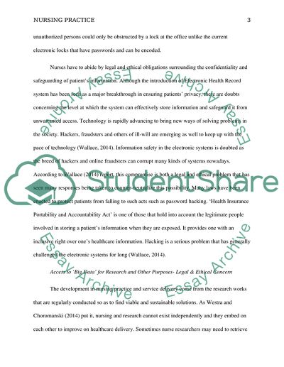 Legal/Ethical Issues in Nursing Practice: Informatics