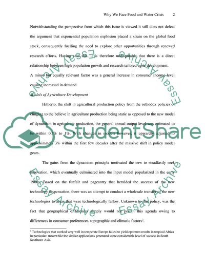 Why We Face Food and Water Crisis