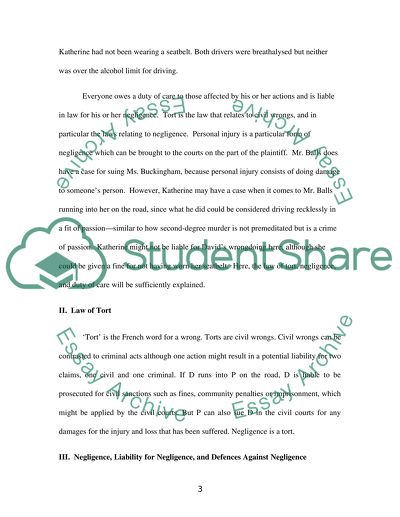 Negligence, Liability for Negligence, and Defences against Negligence