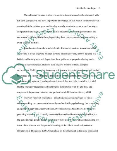 Selfe refelaction paper