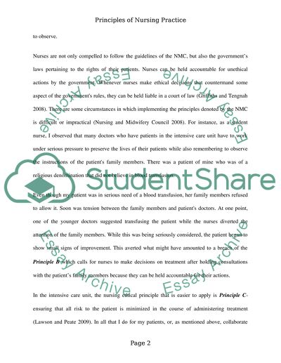 Assessing the Importance of Using the Principles B and Principle C in Nursing Practice