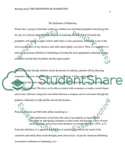 Defining Marketing Paper