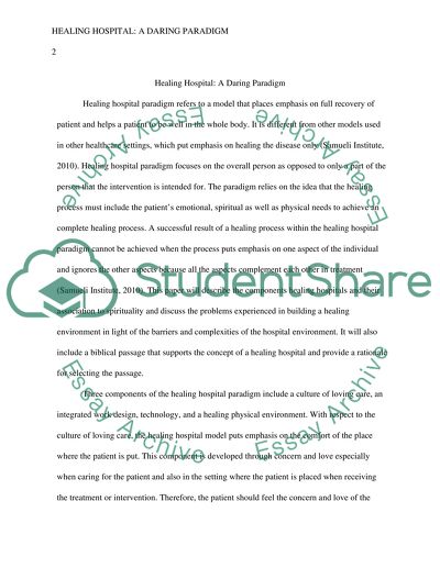 Healing Hospital: A Daring Paradigm