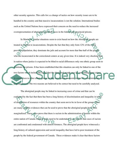 Incarceration Rates Disparity in Provincial and Federal Prisons