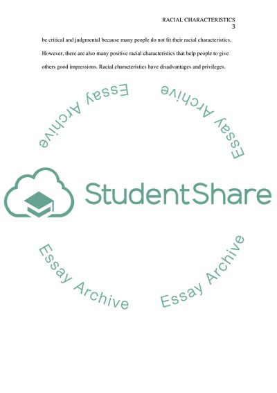 Racial characteristics