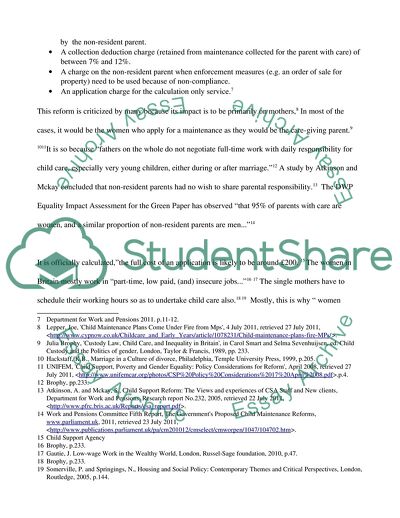 The Most Recent Reforms to the Child Maintenance System