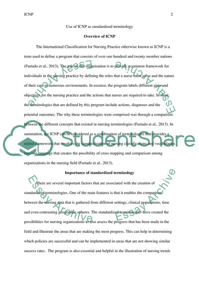 Use of ICNP as Standard Nursing Terminology