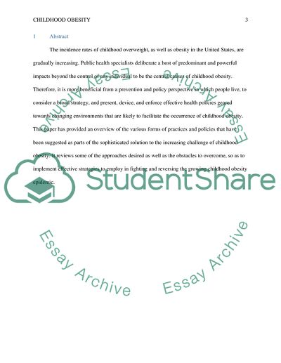 Childhood Obesity in America