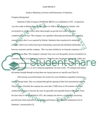 Marketing and Performance Analysis of Starbucks