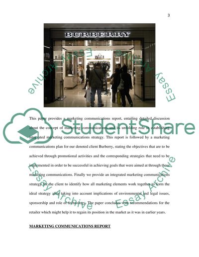 The Concept of Marketing Communications of Burberry