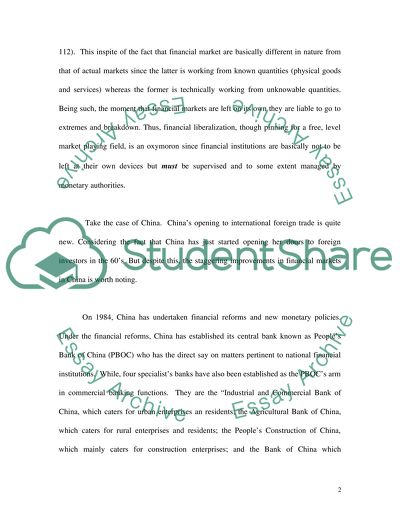 Financial Liberalisation