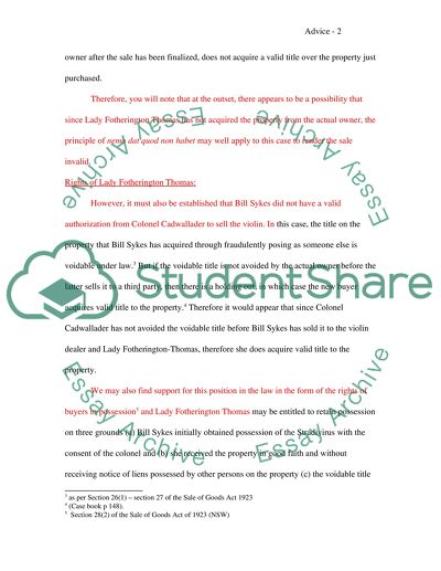 Legal Advice Concerning Property Law Case