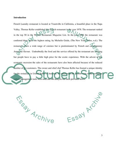 French laundry ( marketing analysis)