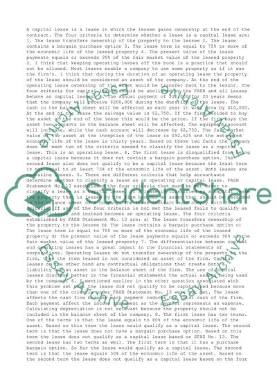 Operating Capital Lease