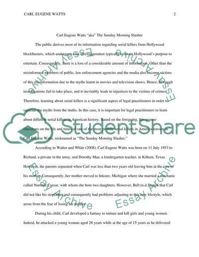 Carl Eugene Watts aka The Sunday Morning Slasher