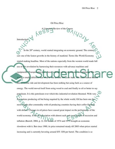 The Causes of Oil Price Rise