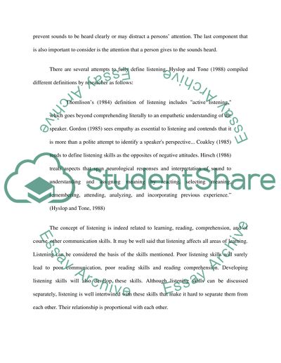 Childrens Listening Skills