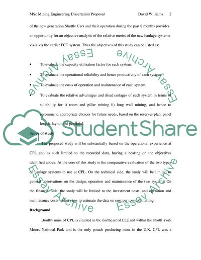 Mineral Haulage Equipment for Cleveland Potash Limited Evaluation of Options