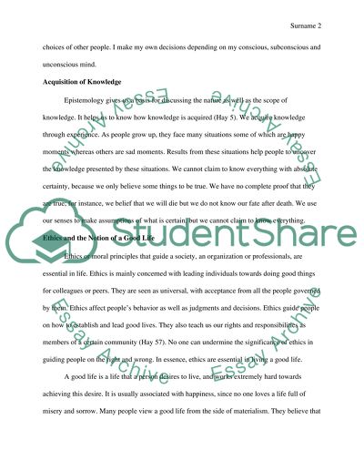 Philosophical Thoughts and Issues