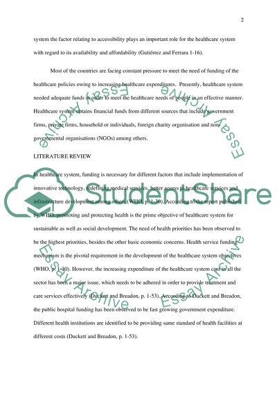 Alternative Ways of Funding Healthcare System