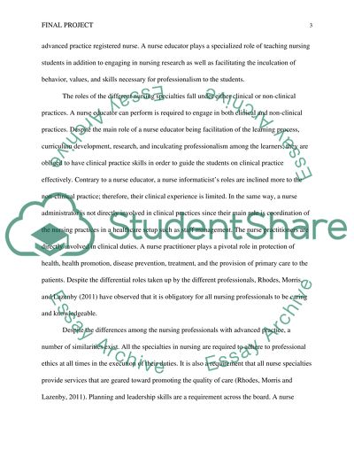 Advanced Practice Roles in Nursing