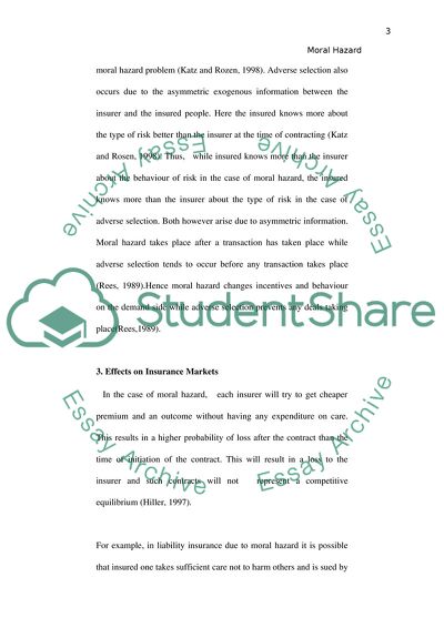 The Concept of Moral Hazard