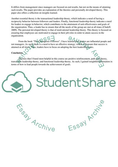 Theory and Practice of Leadership