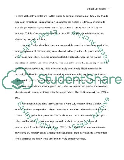 Identifying Ethical Differences in Culture