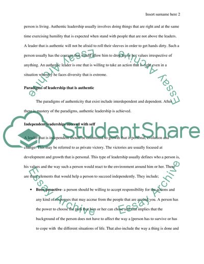 Authentic Leadership Development