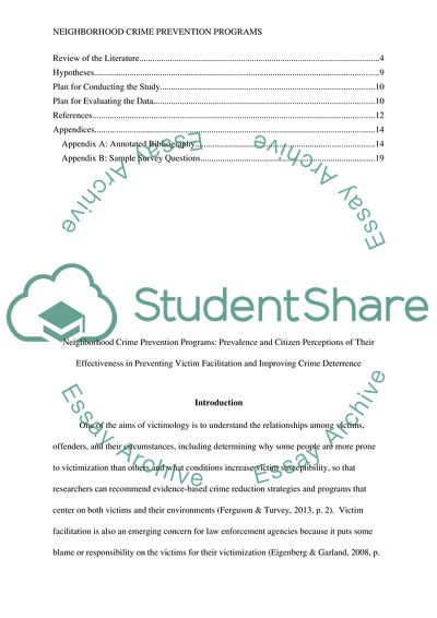 Neighborhood Crime Prevention Programs