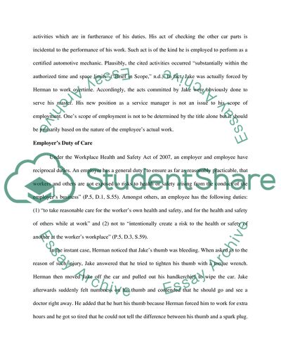 Employers Duty of Care and Issues of Compensation