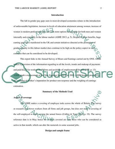The Labour Market and Annual Survey of Hours and Earnings