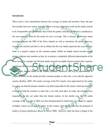 How Has the Media Coverage on Terrorism Changed between the 9-11 Attack and Invasion of Iraq 2003
