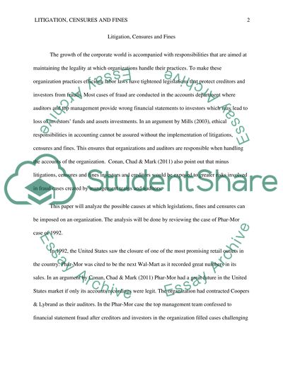 Litigation, Censures, and Fines