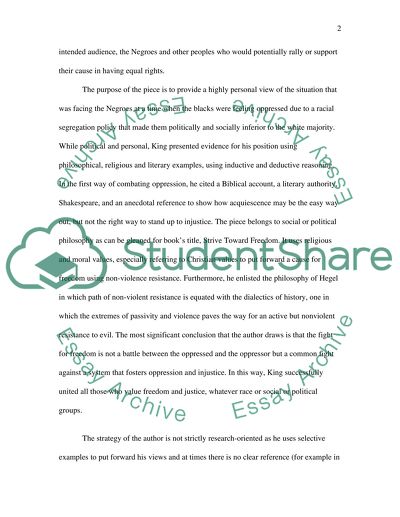 Three Ways of Meeting Oppression by Martin Luther King