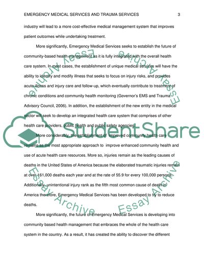 Emergency Medical Services and Trauma Services