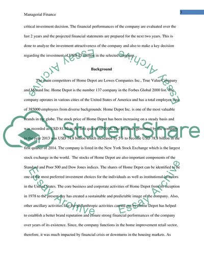 Business Strategies and Financial Performances of Home Depot