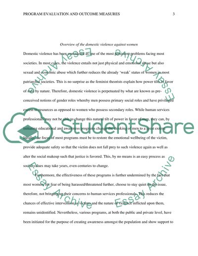 Program evaluation and outcome measures