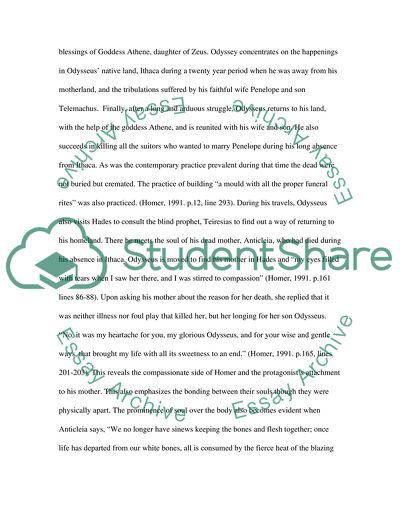 Illiad and Odyseey Greek Mythology about the Soul