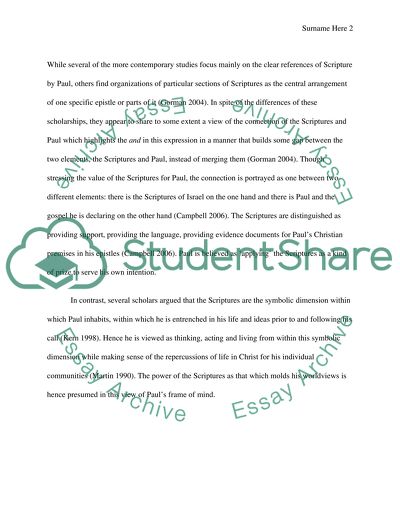 Connection Between the Scriptures of Israel and Pauls Theologizing