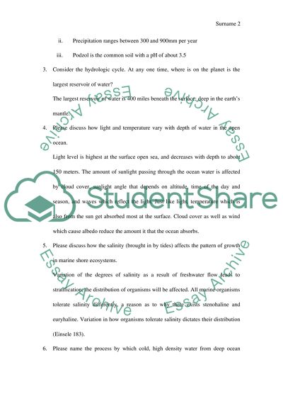 Characteristics of Biomes and the Hydrologic Cycle