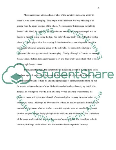 The Story Sonnys Blues Written by James Baldwin