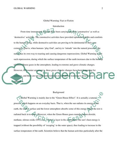 essay on global warming fact or fiction