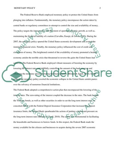 Monetary Policy in 2007 Recession