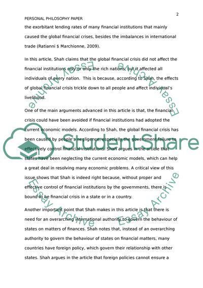 Global Financial Crisis Review