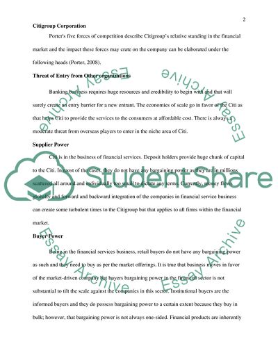 Financial Analysis of a Publicly-Traded Company - Citigroup Corporation