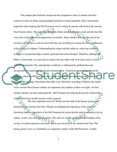 Ancient Near Eastern Thought and the Old Testament Reflection